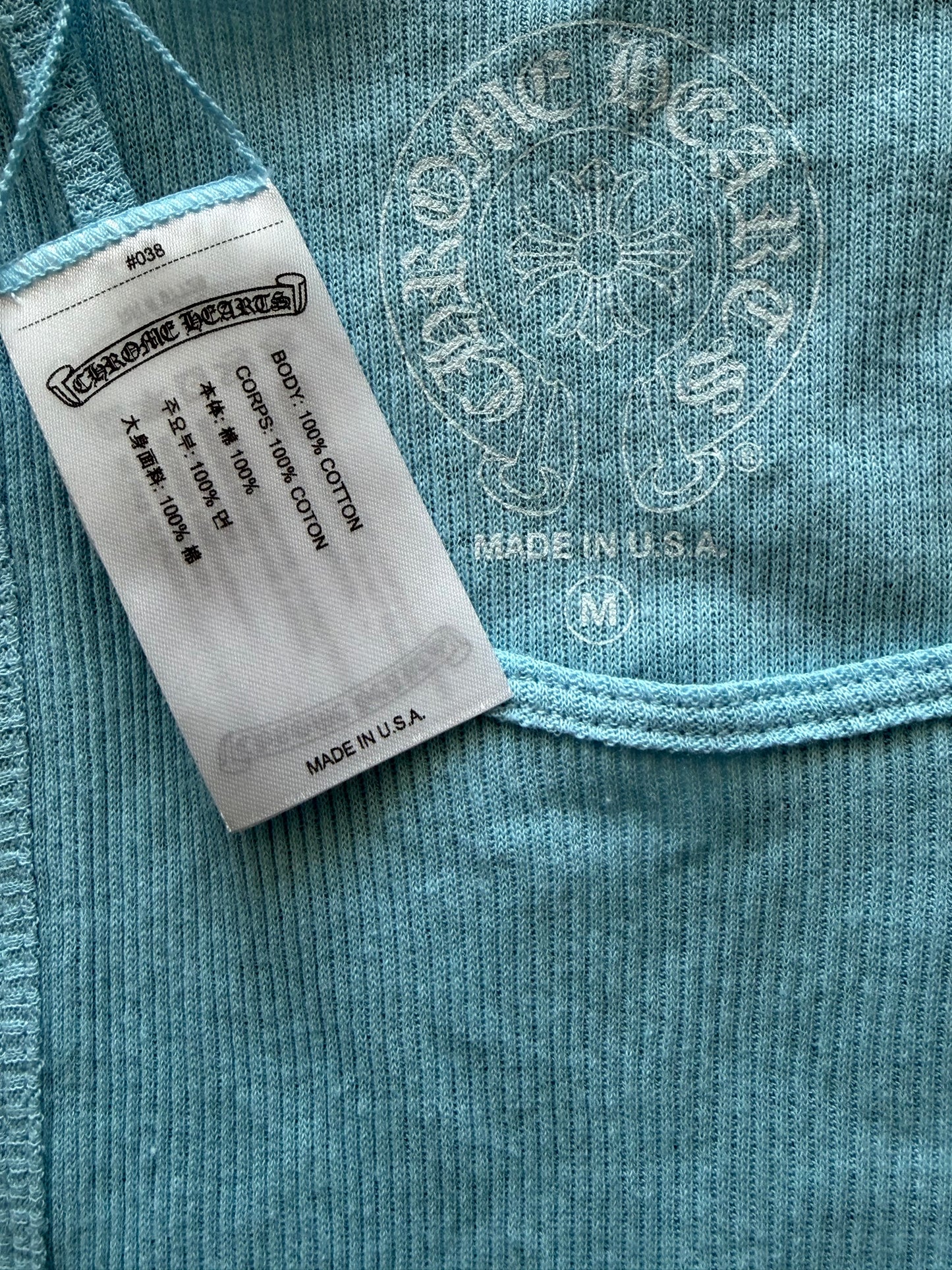Chrome Hearts Blue & White Horseshoe Tank Top