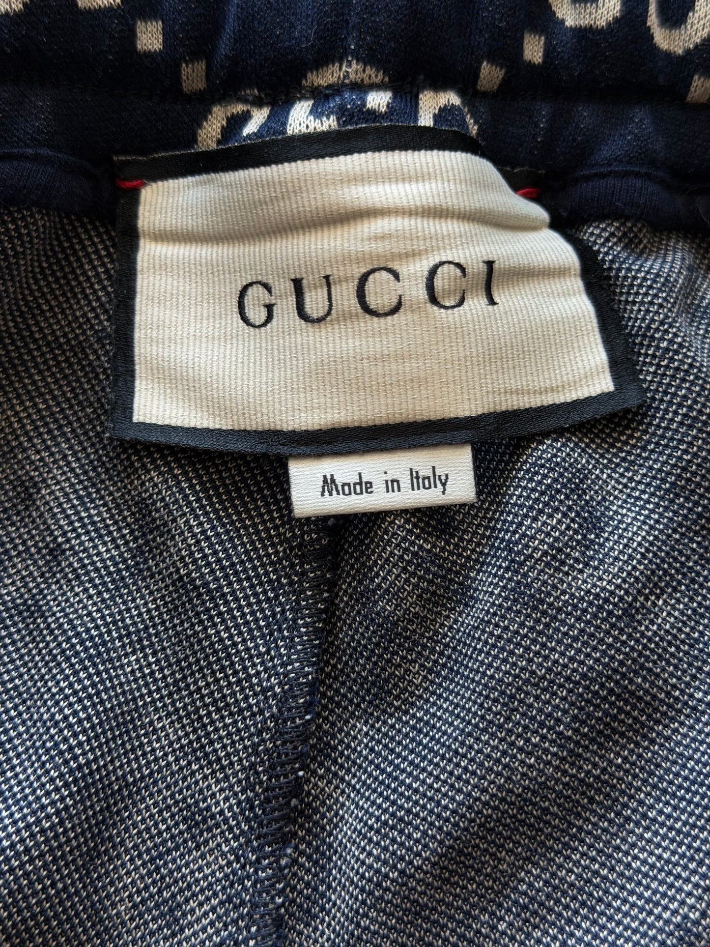 Gucci Navy & White GG Monogram Jacquard Shorts