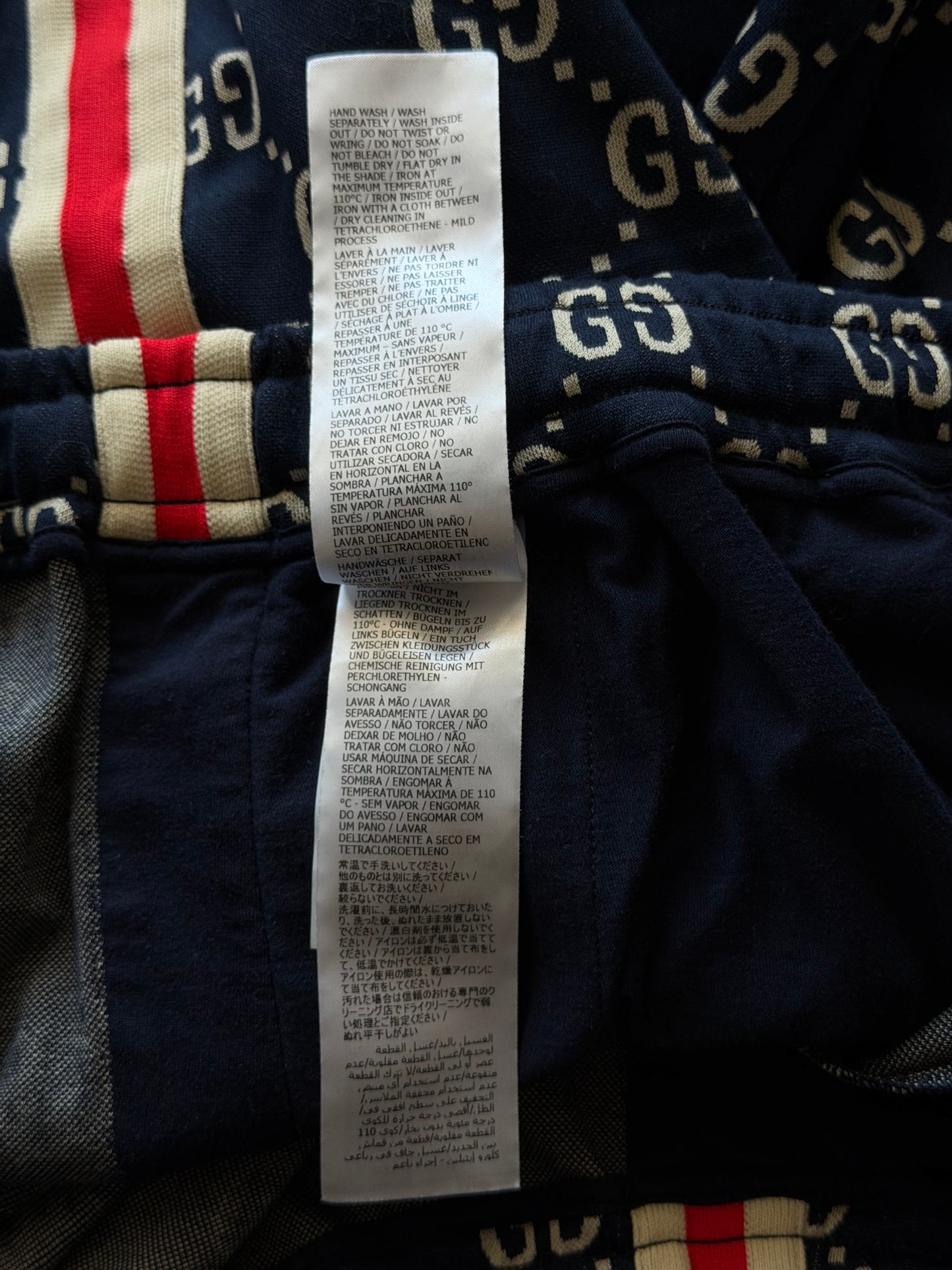Gucci Navy & White GG Monogram Jacquard Shorts