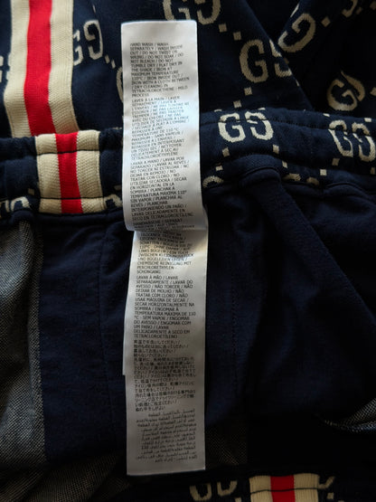 Gucci Navy & White GG Monogram Jacquard Shorts