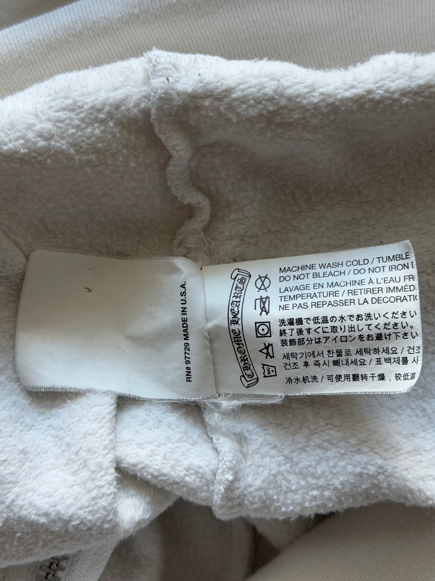 Chrome Hearts White & Black Eyechart Zip Up Hoodie