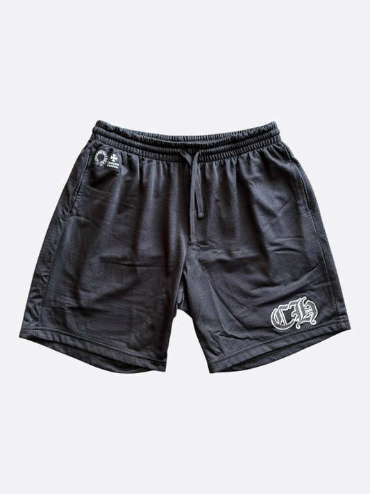 Chrome Hearts Black & White Logo Mesh Shorts