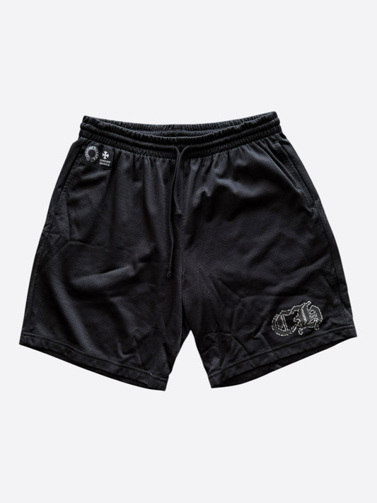Chrome Hearts Black & White Logo Mesh Shorts