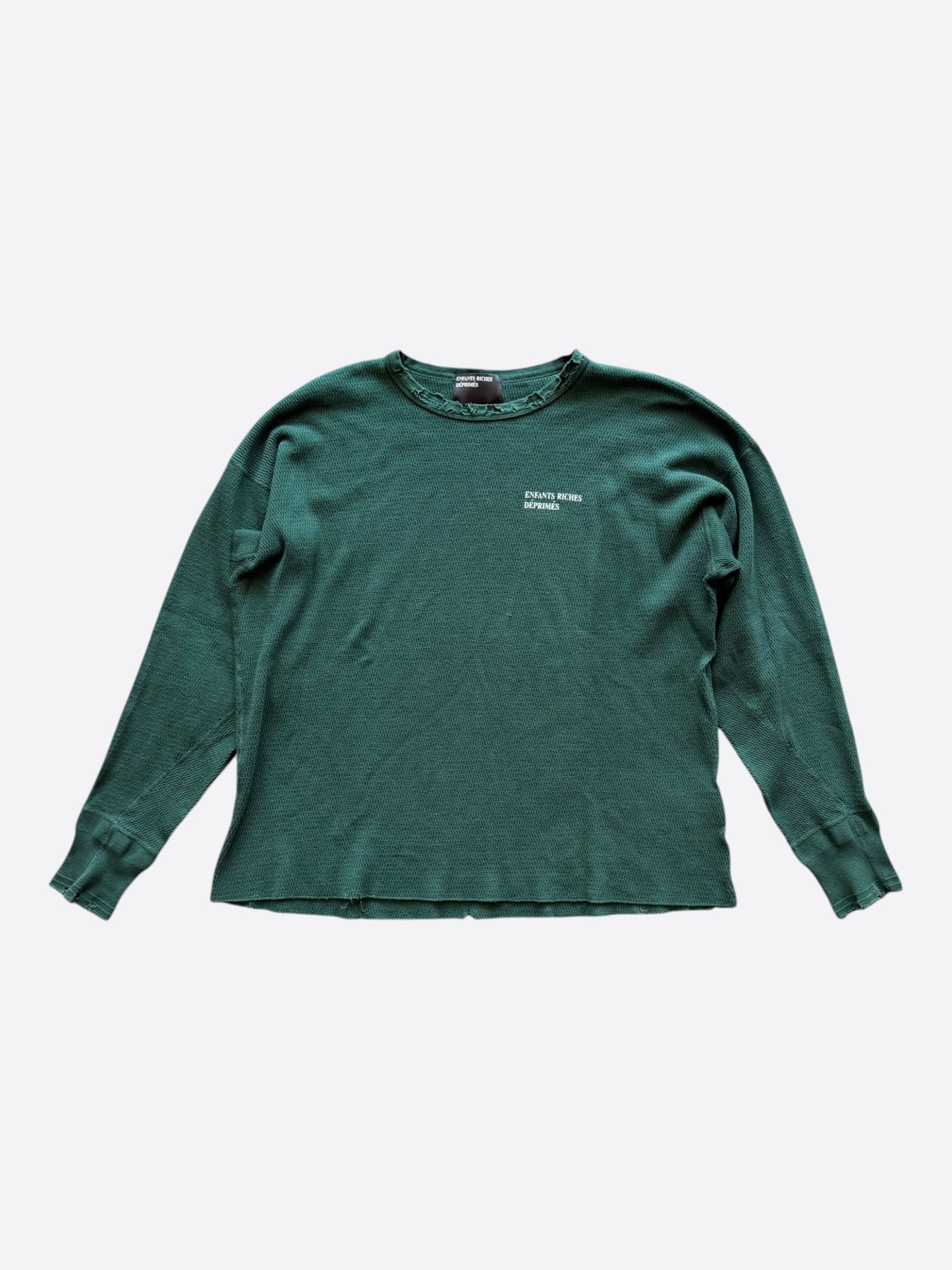 Enfants Riches Deprimes Green & White Classic Logo Thermal Longsleeve T-Shirt