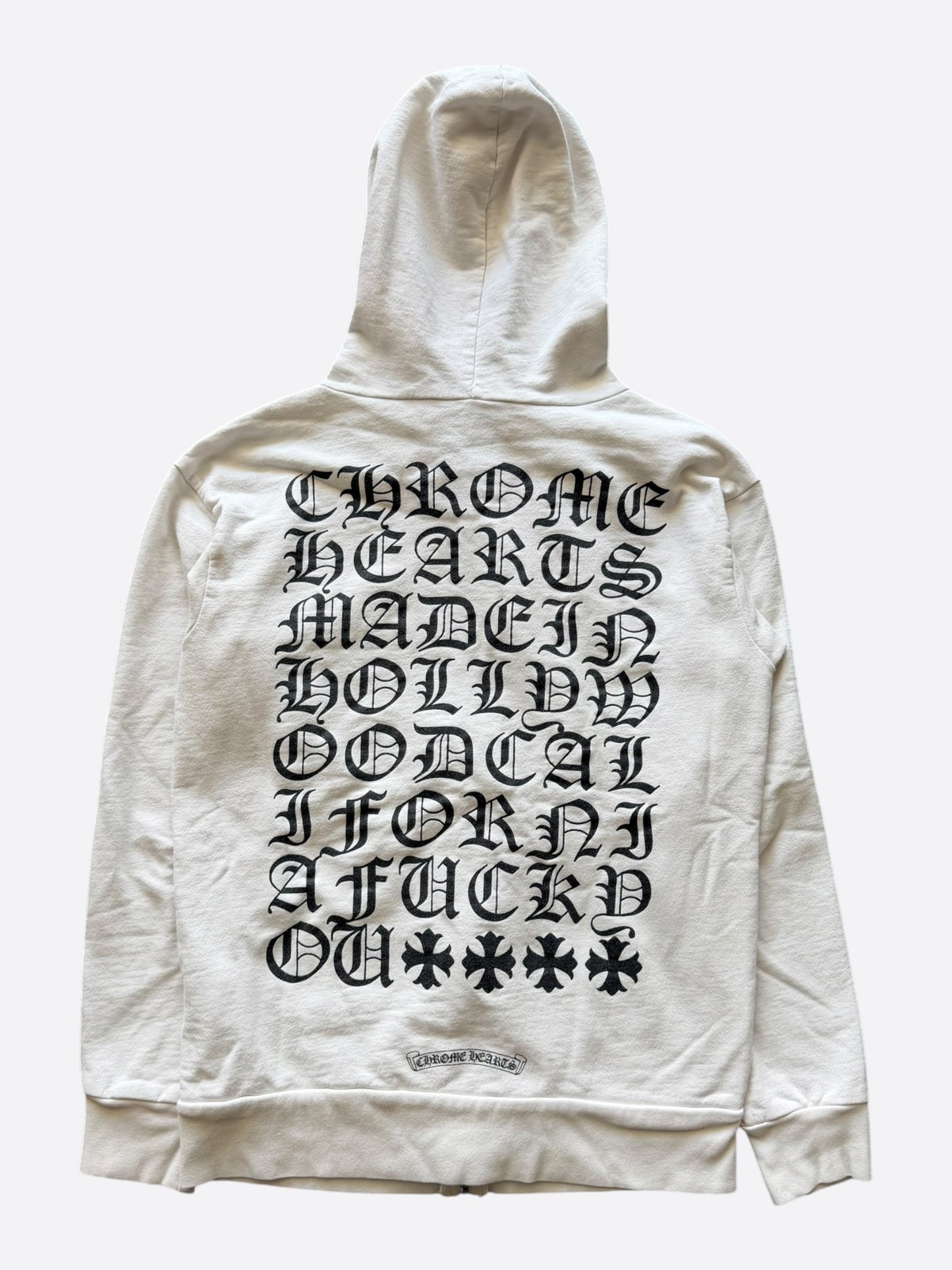 Chrome Hearts White & Black Eyechart Zip Up Hoodie
