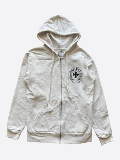 Chrome Hearts White & Black Eyechart Zip Up Hoodie