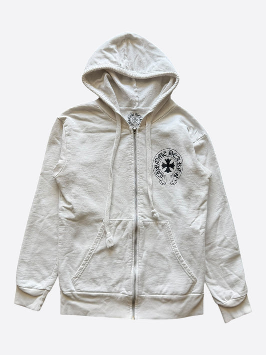 Chrome Hearts White & Black Eyechart Zip Up Hoodie