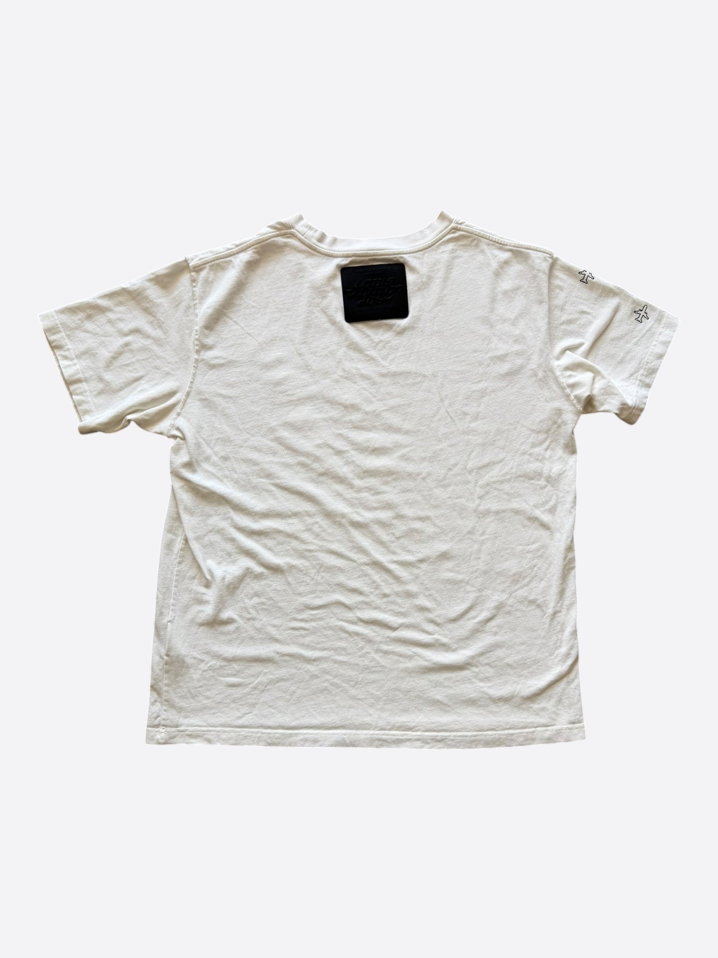 Louis Vuitton White & Black Planes Logo T-Shirt