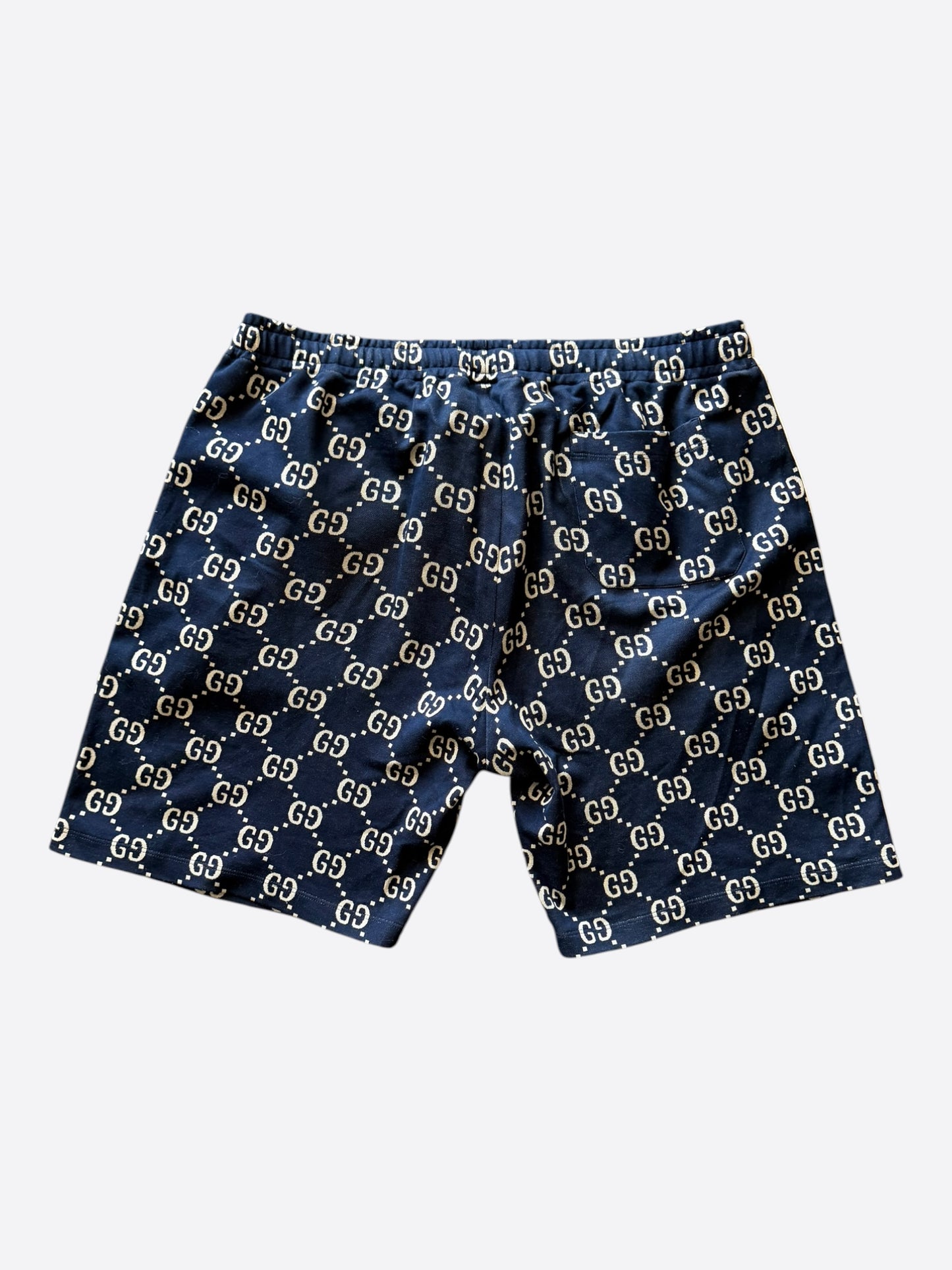 Gucci Navy & White GG Monogram Jacquard Shorts