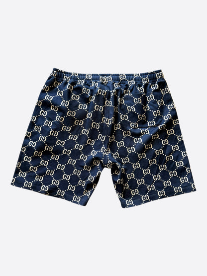 Gucci Navy & White GG Monogram Jacquard Shorts