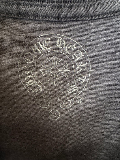 Chrome Hearts Black & White Cross Graphic Longsleeve T-Shirt