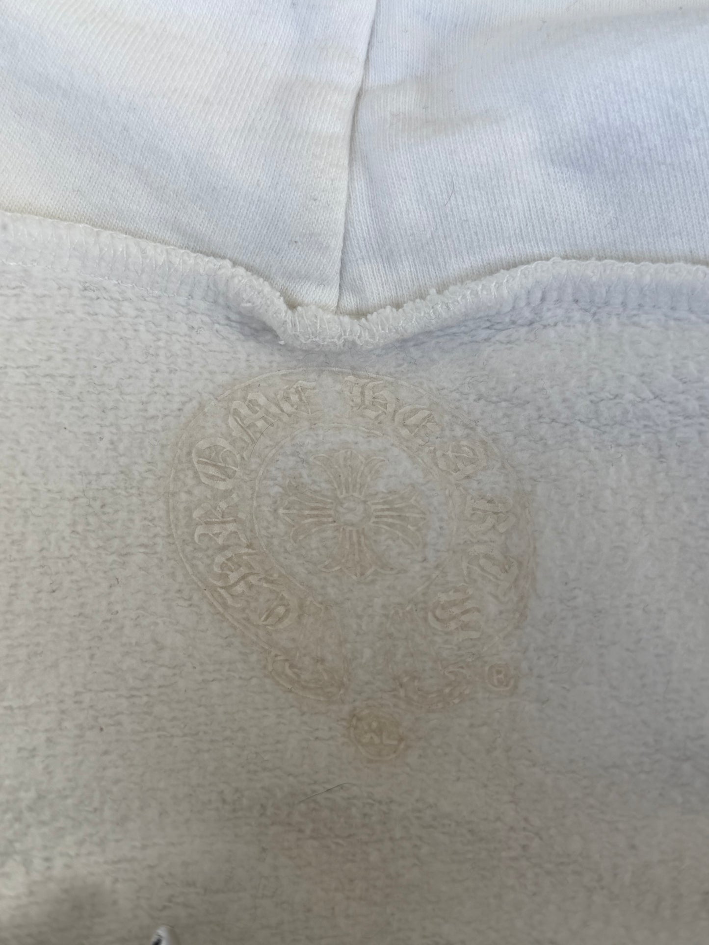 Chrome Hearts White & Black Horseshoe Logo Zip Up Hoodie