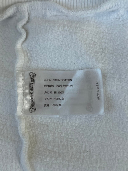 Chrome Hearts White & Black Horseshoe Logo Zip Up Hoodie