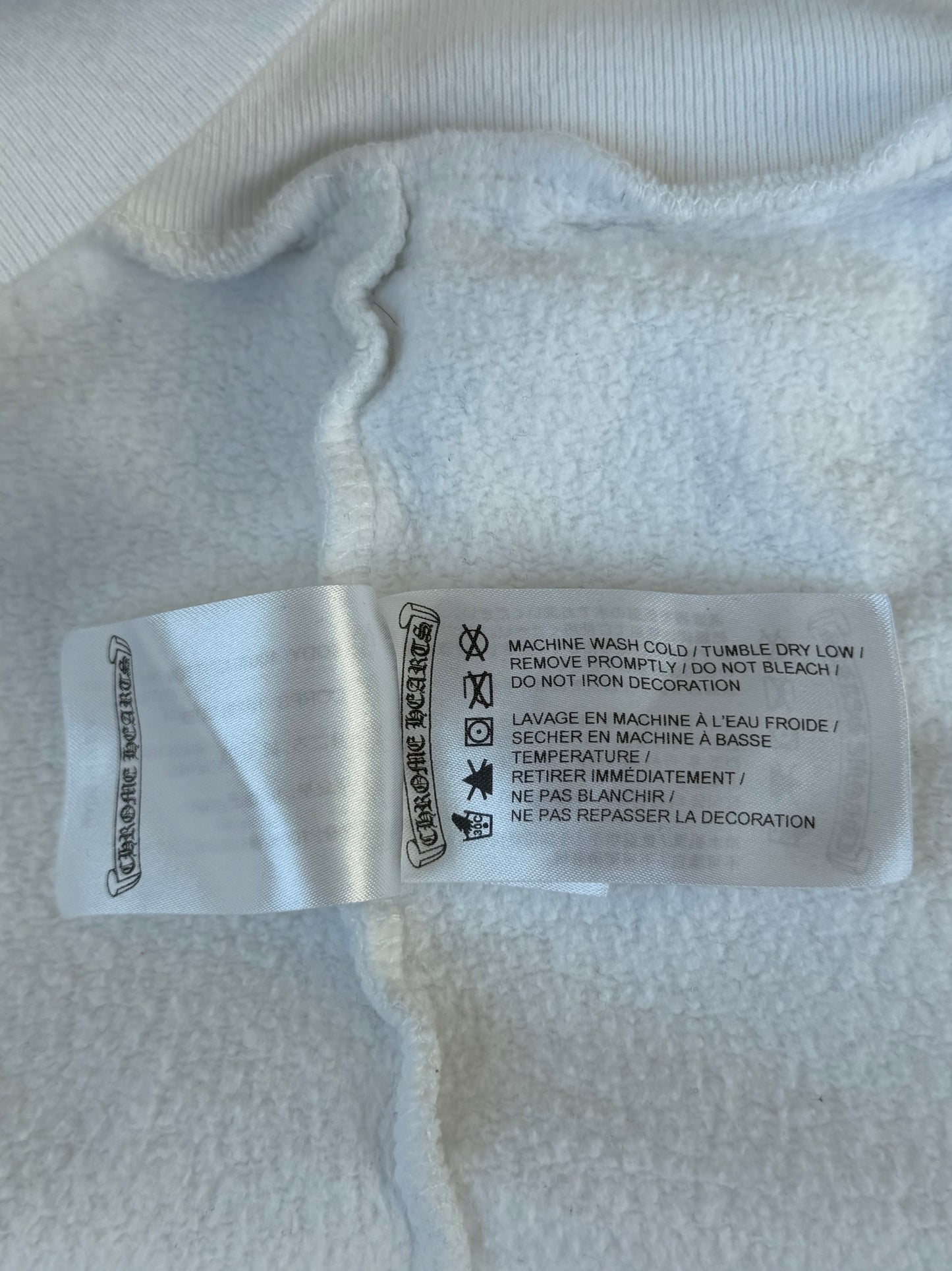 Chrome Hearts White & Black Horseshoe Logo Zip Up Hoodie