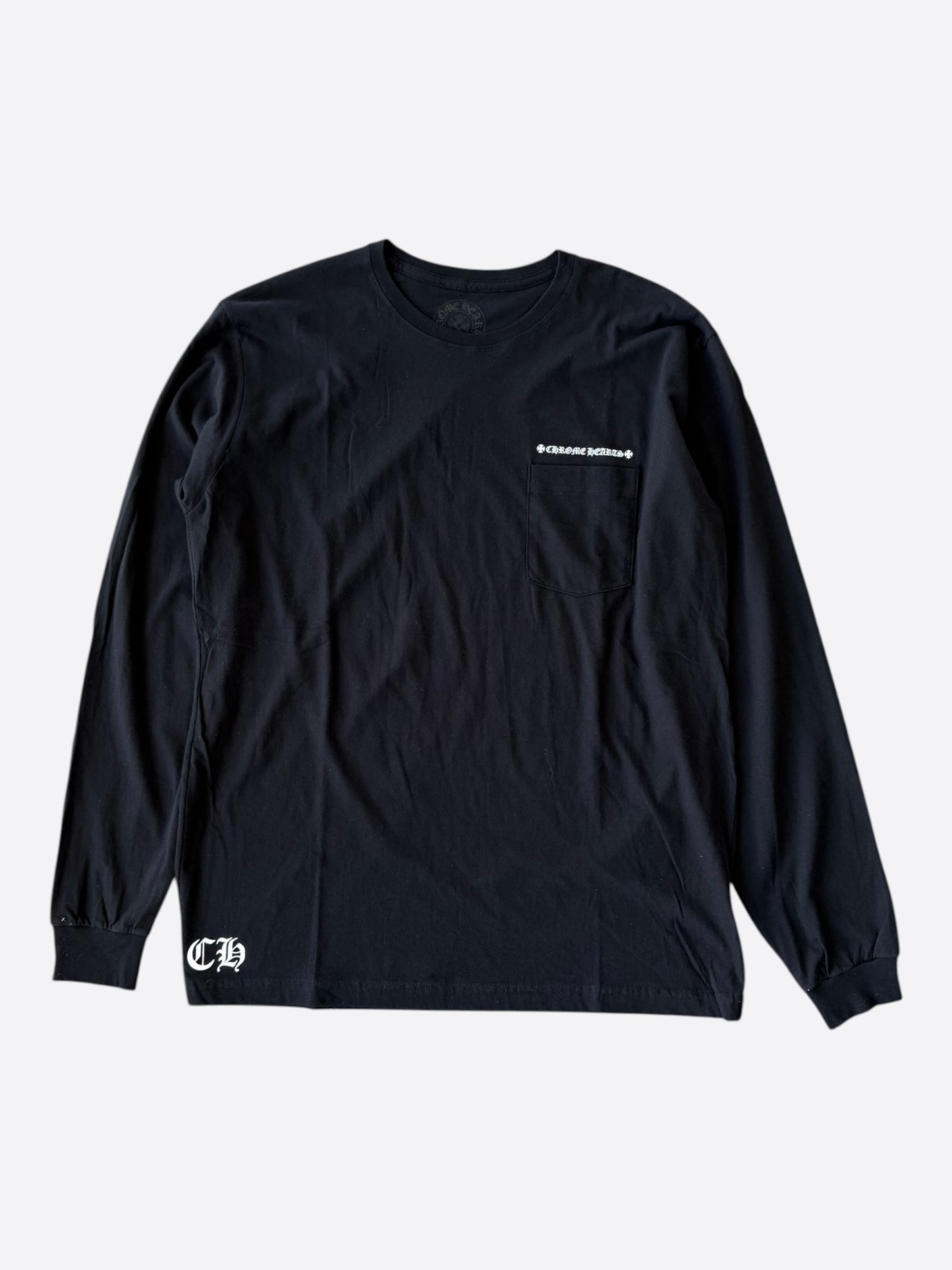 Chrome Hearts Black & White Cross Graphic Longsleeve T-Shirt