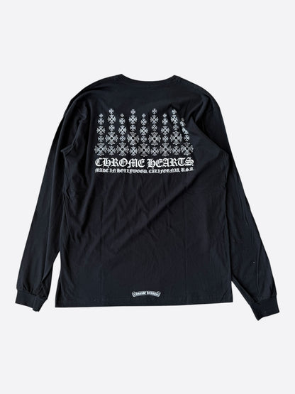Chrome Hearts Black & White Cross Graphic Longsleeve T-Shirt