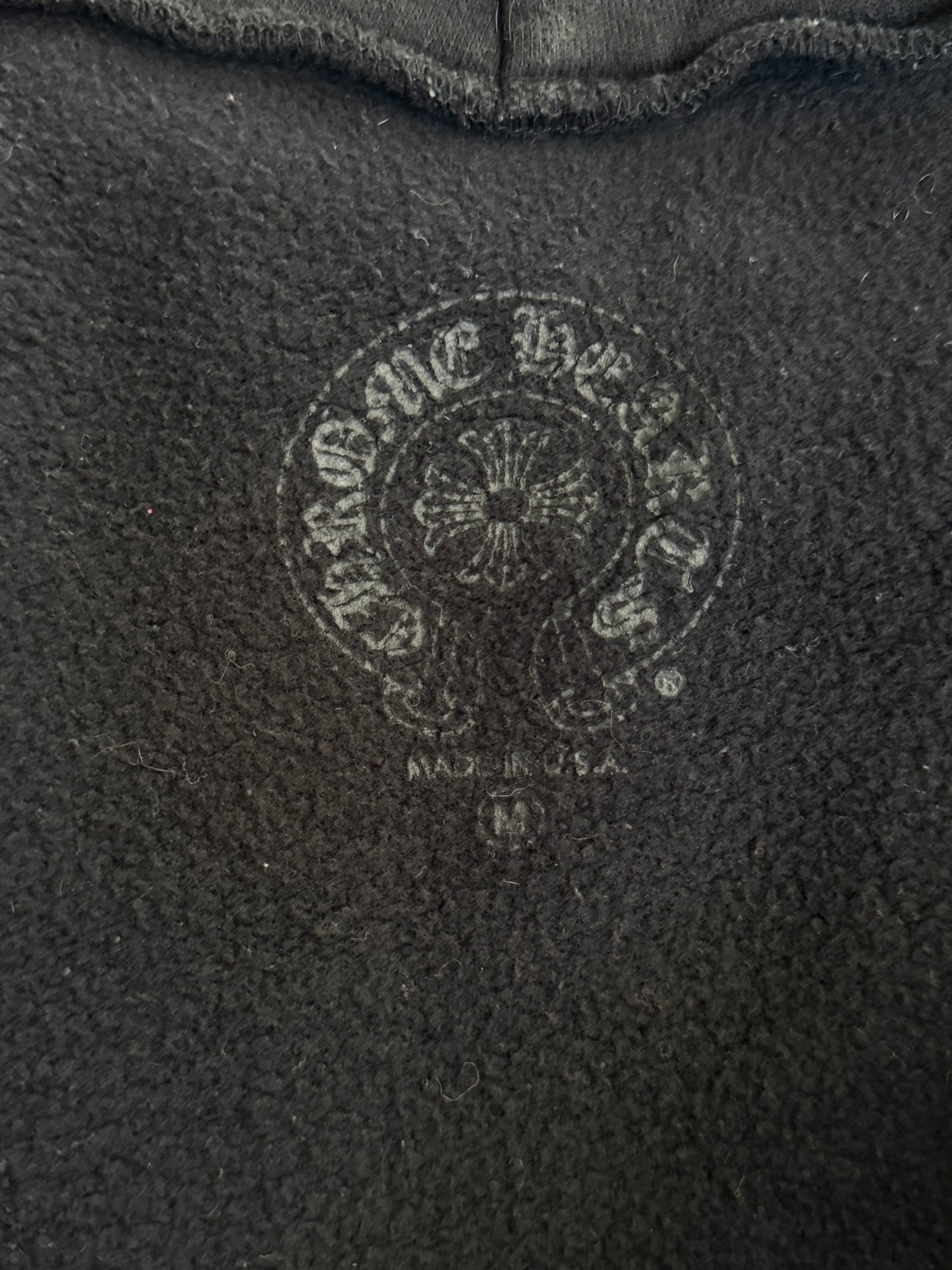 Chrome Hearts Black & White New York Horseshoe Logo Zip Up Hoodie