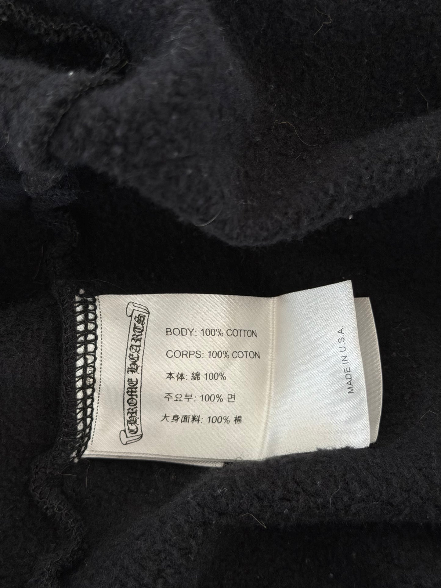 Chrome Hearts Black & White New York Horseshoe Logo Zip Up Hoodie