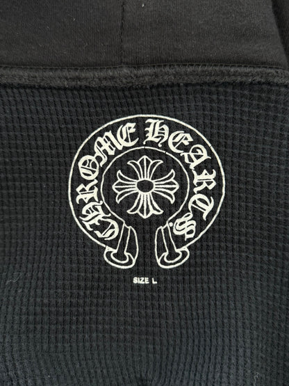 Chrome Hearts Black & Blue Horseshoe Logo Thermal Zip Up Hoodie