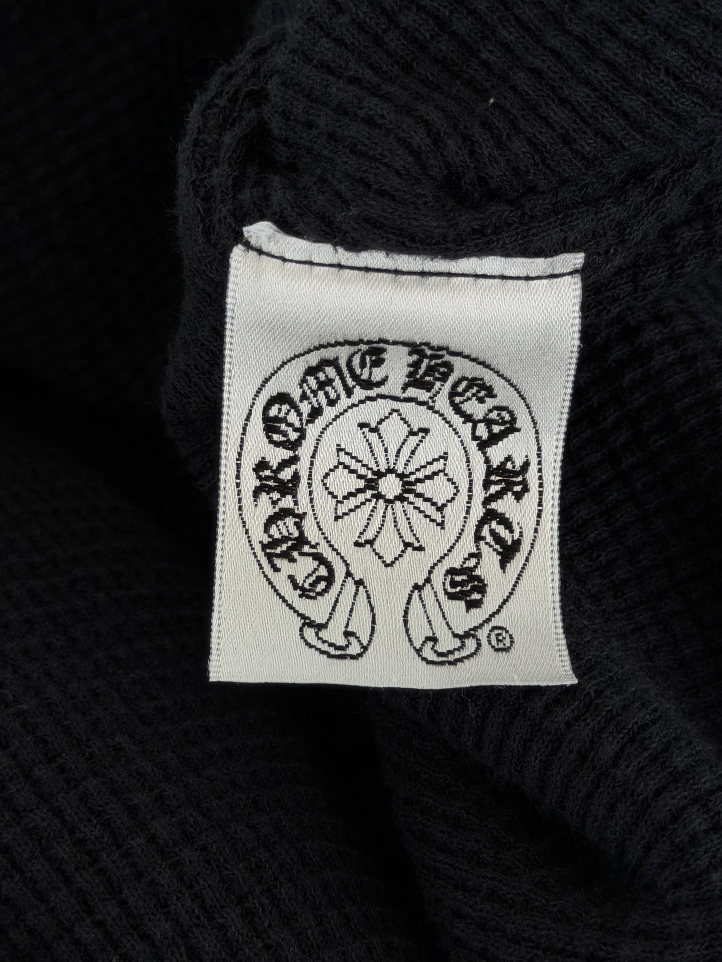 Chrome Hearts Black & Blue Horseshoe Logo Thermal Zip Up Hoodie