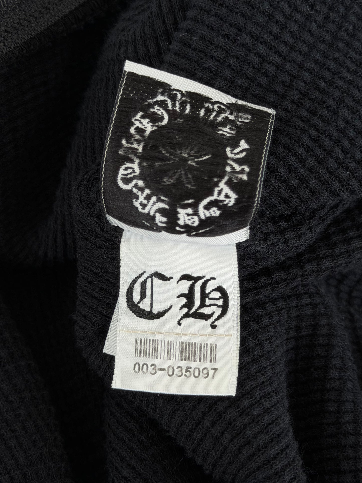 Chrome Hearts Black & Blue Horseshoe Logo Thermal Zip Up Hoodie