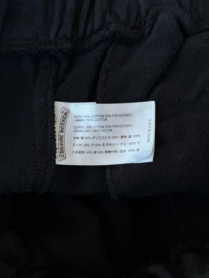 Chrome Hearts Black & White Horseshoe Logo Cross Jacquard Sweatpants
