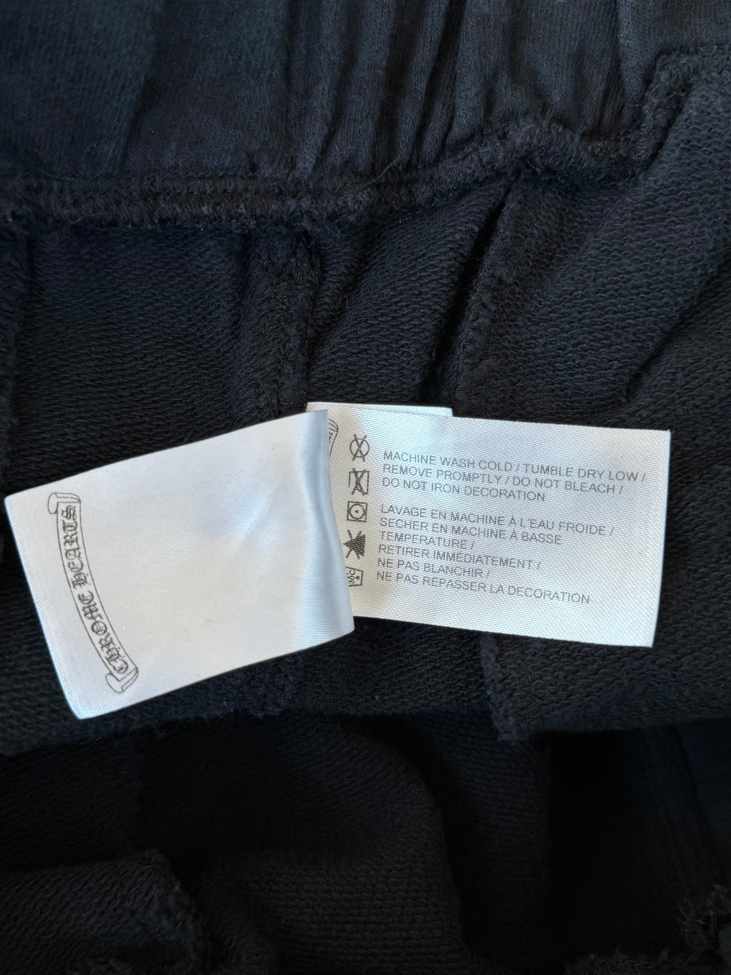 Chrome Hearts Black & White Horseshoe Logo Cross Jacquard Sweatpants