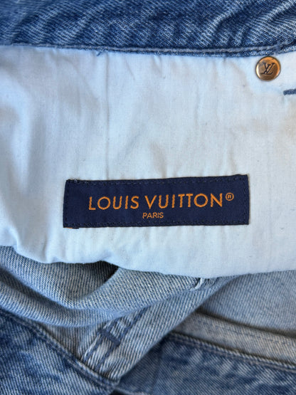 Louis Vuitton Blue Monogram Carpenter Denim Shorts
