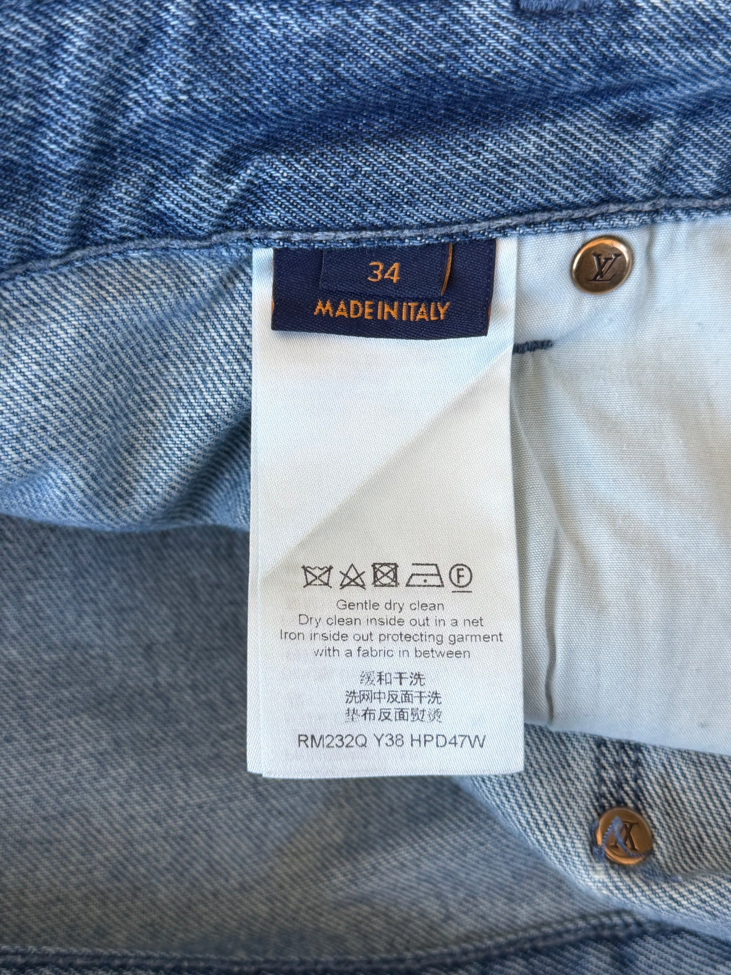 Louis Vuitton Blue Monogram Carpenter Denim Shorts