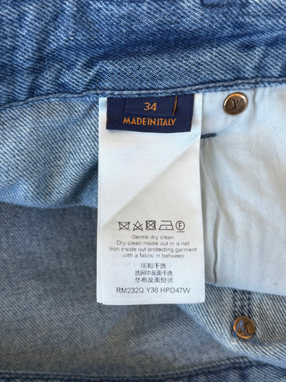 Louis Vuitton Blue Monogram Carpenter Denim Shorts