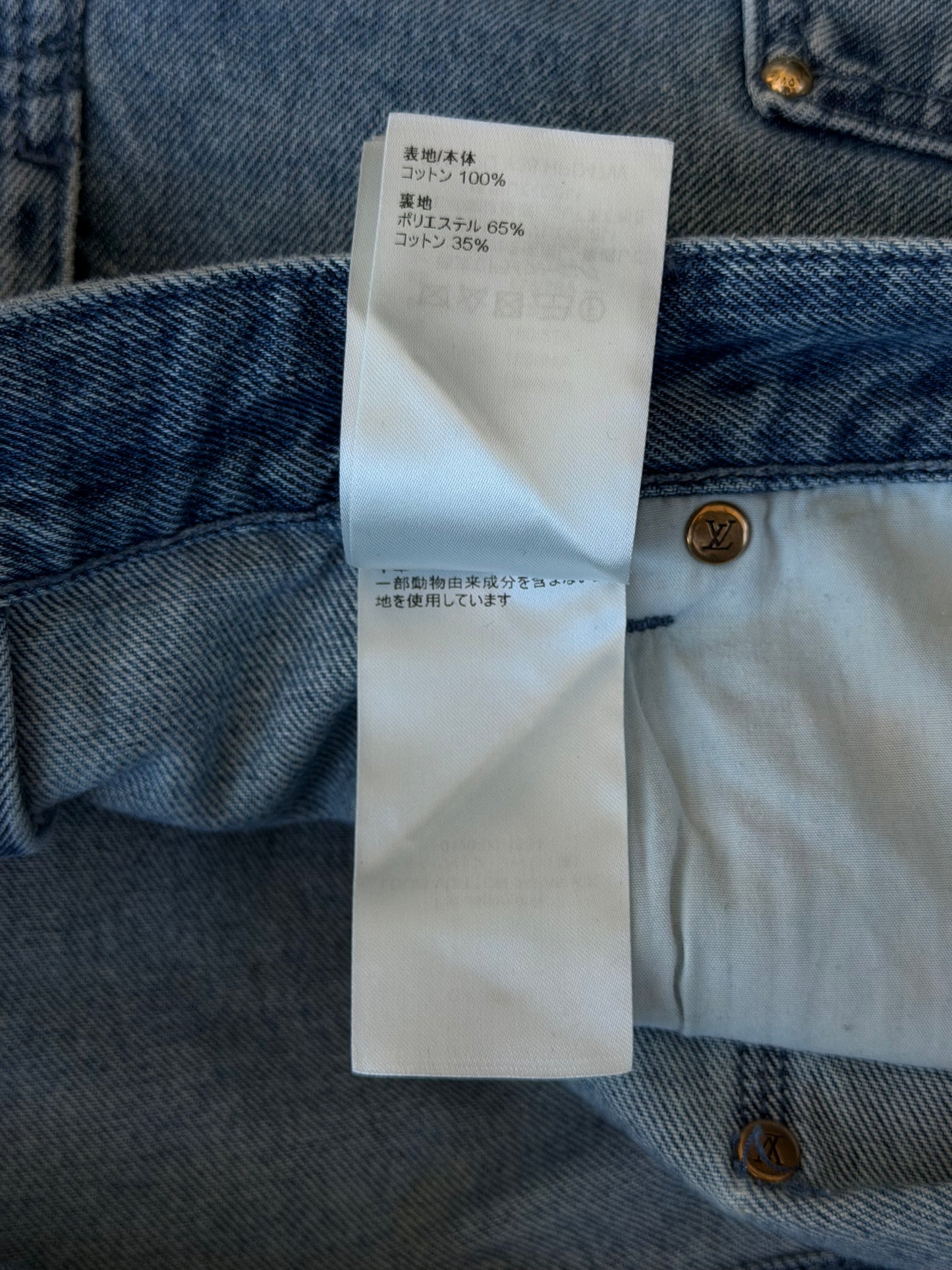 Louis Vuitton Blue Monogram Carpenter Denim Shorts