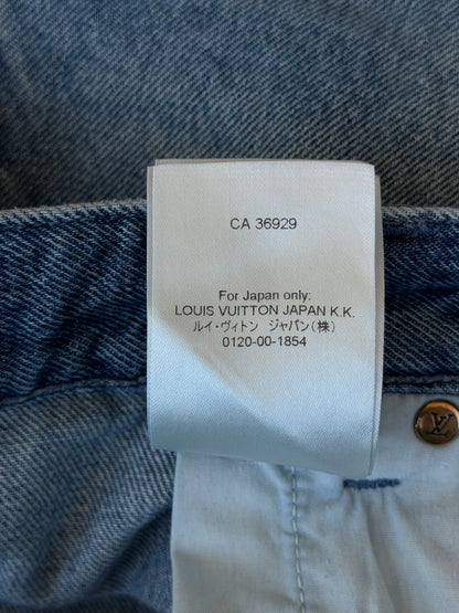 Louis Vuitton Blue Monogram Carpenter Denim Shorts