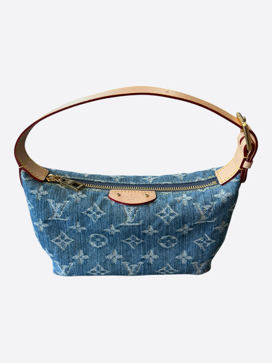Louis Vuitton Blue Denim Monogram Hills Pochette