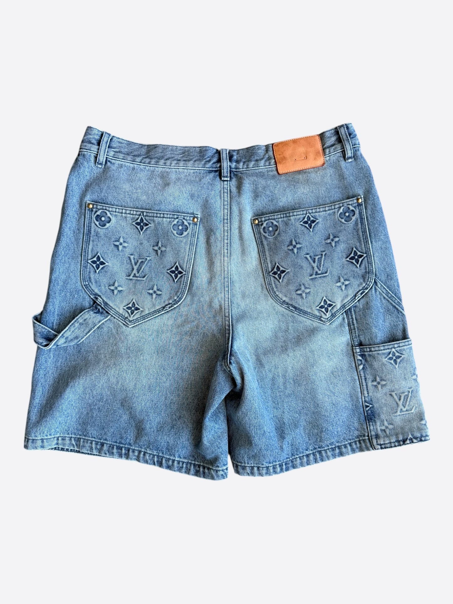 Louis Vuitton Blue Monogram Carpenter Denim Shorts