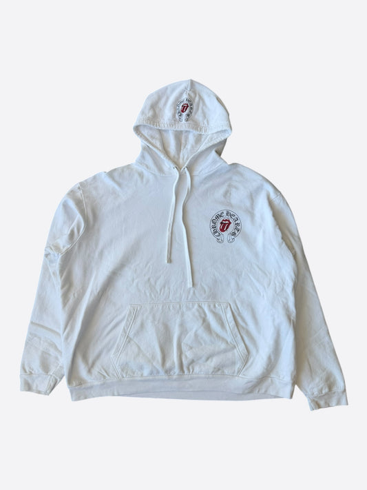 Chrome Hearts Rolling Stones White & Red Horseshoe Logo Hoodie