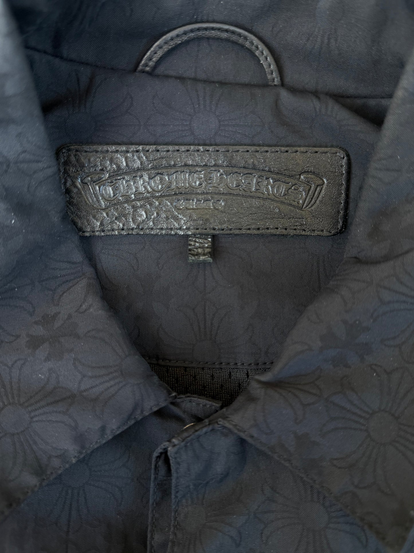 Chrome Hearts Black Cross Jacquard Eyechart Coach Jacket