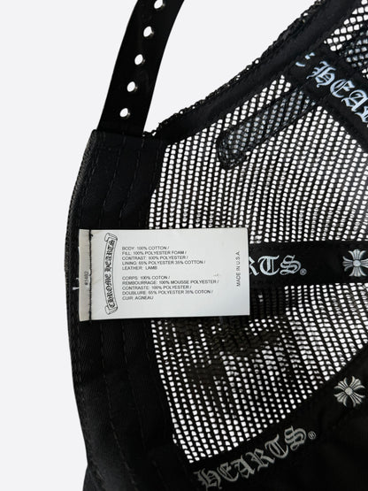 Chrome Hearts Black Triple Cross Patch Trucker Hat