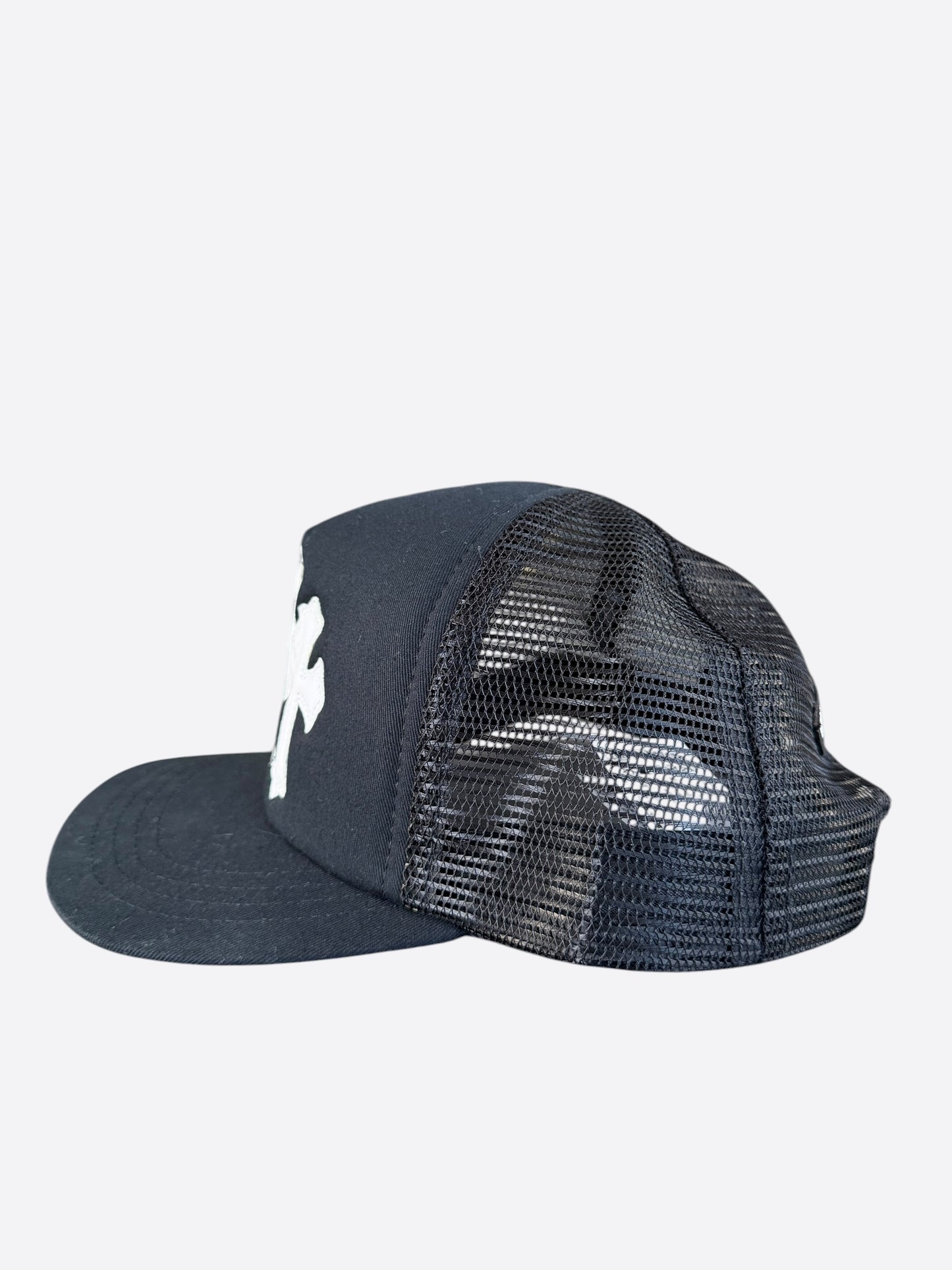 Chrome Hearts Black & White Triple Cross Patch Trucker Hat