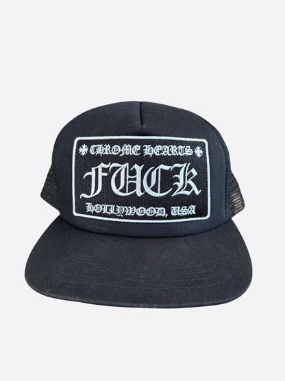 Chrome Hearts Black & White F**K Trucker Hat