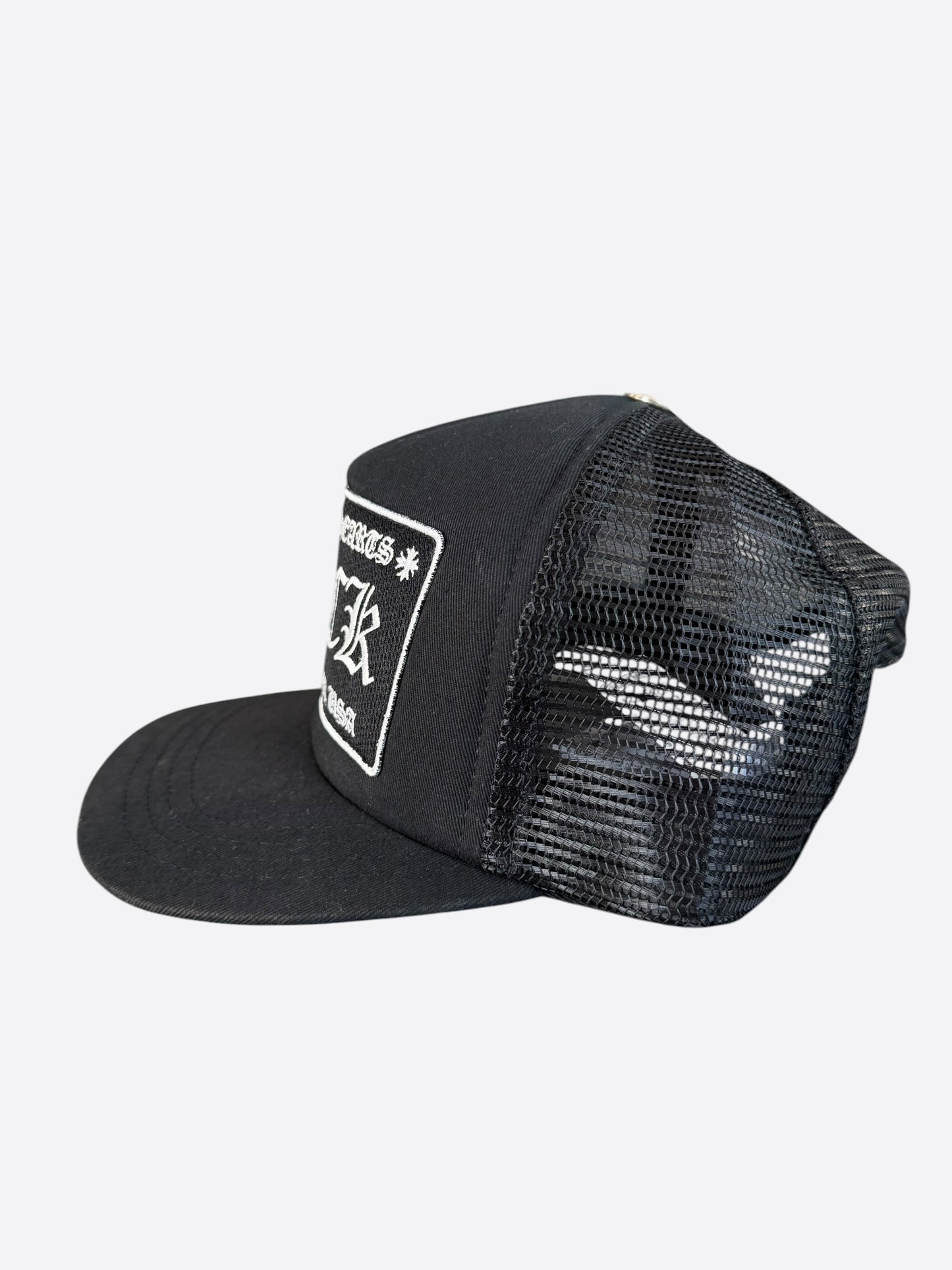 Chrome Hearts Black & White F**K Trucker Hat