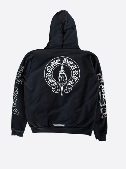 Chrome Hearts Black, White & Pink Deadly Doll Zip Up Hoodie