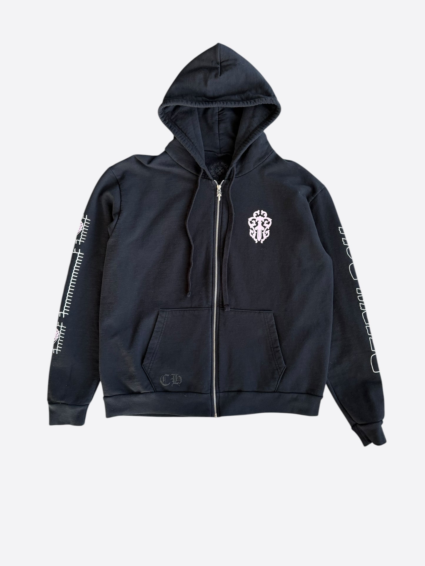 Chrome Hearts Black, White & Pink Deadly Doll Zip Up Hoodie