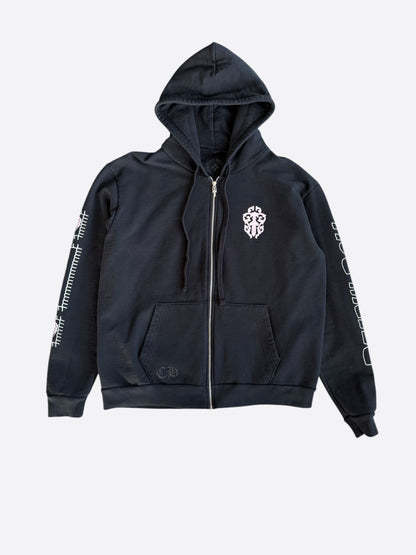 Chrome Hearts Black, White & Pink Deadly Doll Zip Up Hoodie