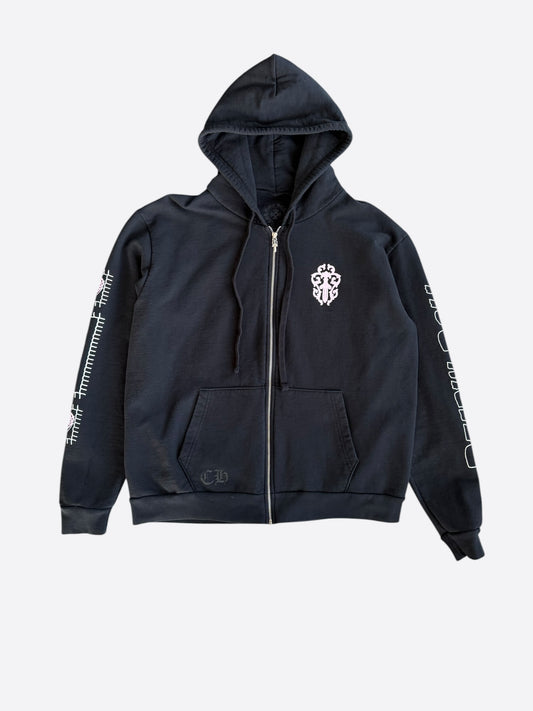 Chrome Hearts Black, White & Pink Deadly Doll Zip Up Hoodie