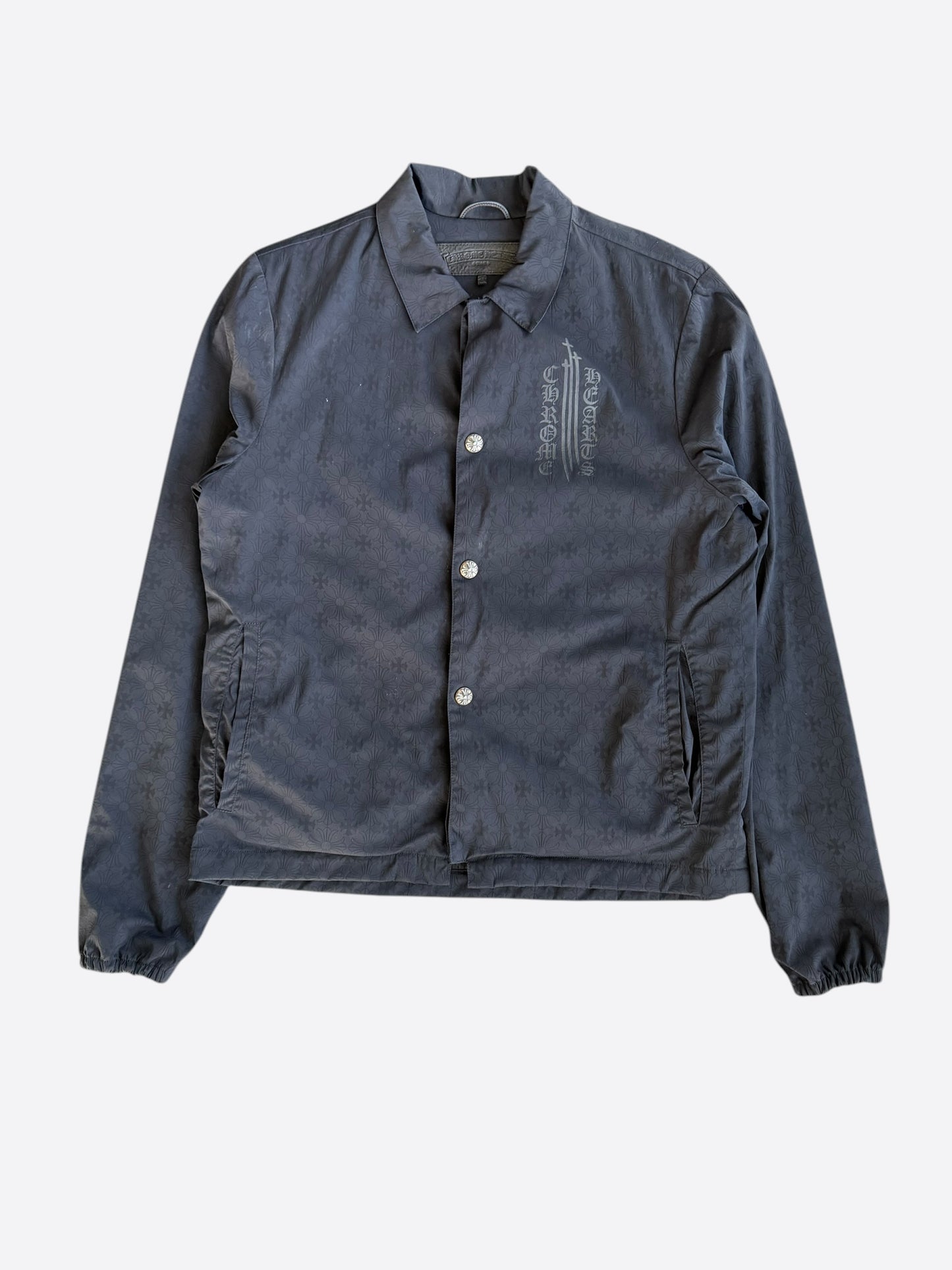 Chrome Hearts Black Cross Jacquard Eyechart Coach Jacket