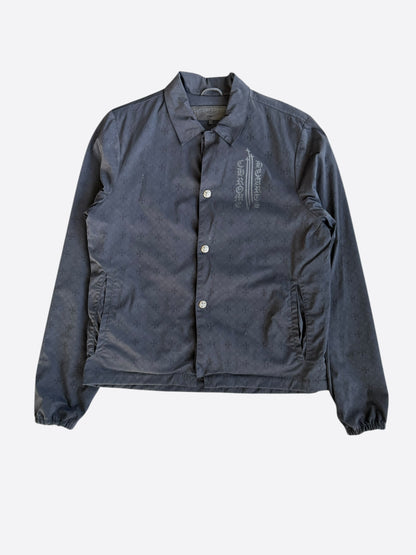 Chrome Hearts Black Cross Jacquard Eyechart Coach Jacket