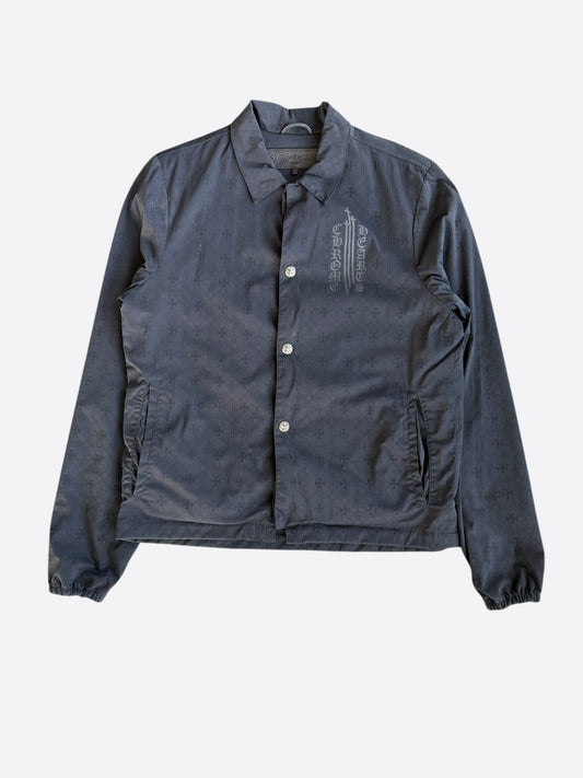Chrome Hearts Black Cross Jacquard Eyechart Coach Jacket
