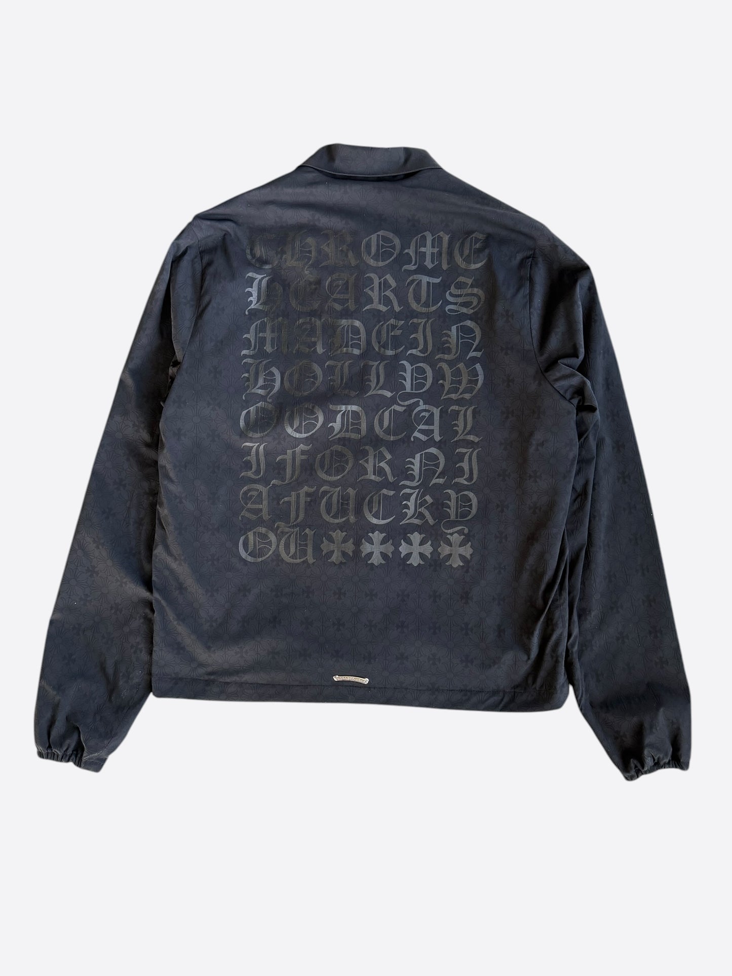 Chrome Hearts Black Cross Jacquard Eyechart Coach Jacket