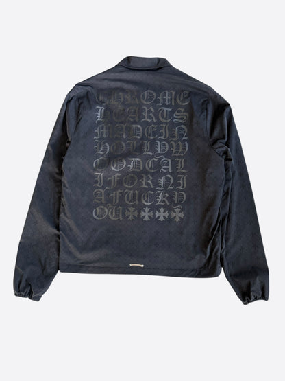 Chrome Hearts Black Cross Jacquard Eyechart Coach Jacket