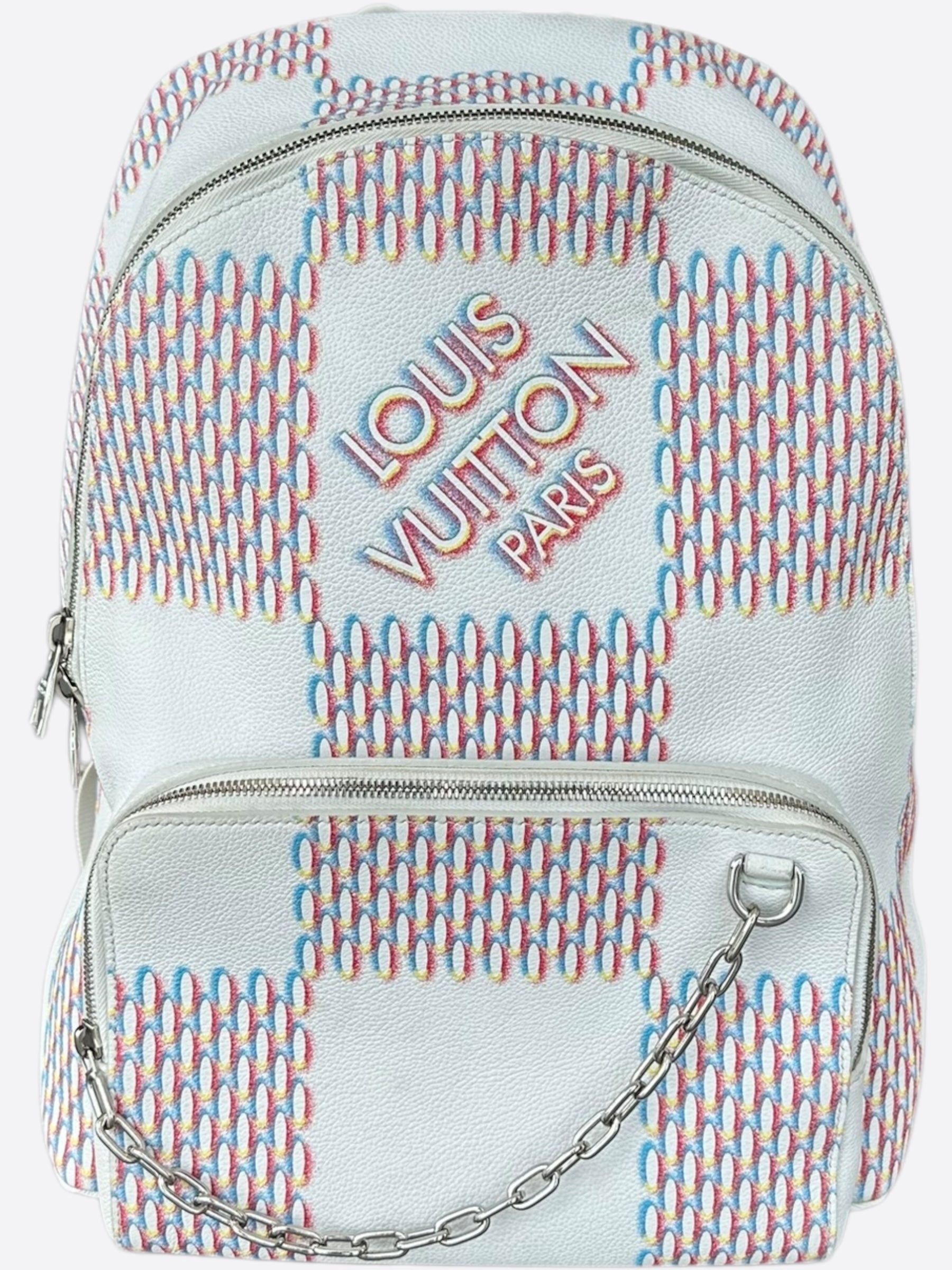 Louis Vuitton White Damier Spray Racer Backpack